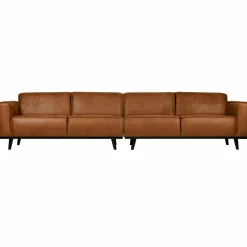 Statement xl 4-zits bank 372 cm lederlook cognac - Loft24.nl