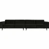 Statement xl 4-zits bank 372 cm platte brede rib graphite - Loft24.nl
