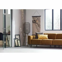 Statement 4-zits bank 280 cm fluweel honinggeel - Loft24.nl