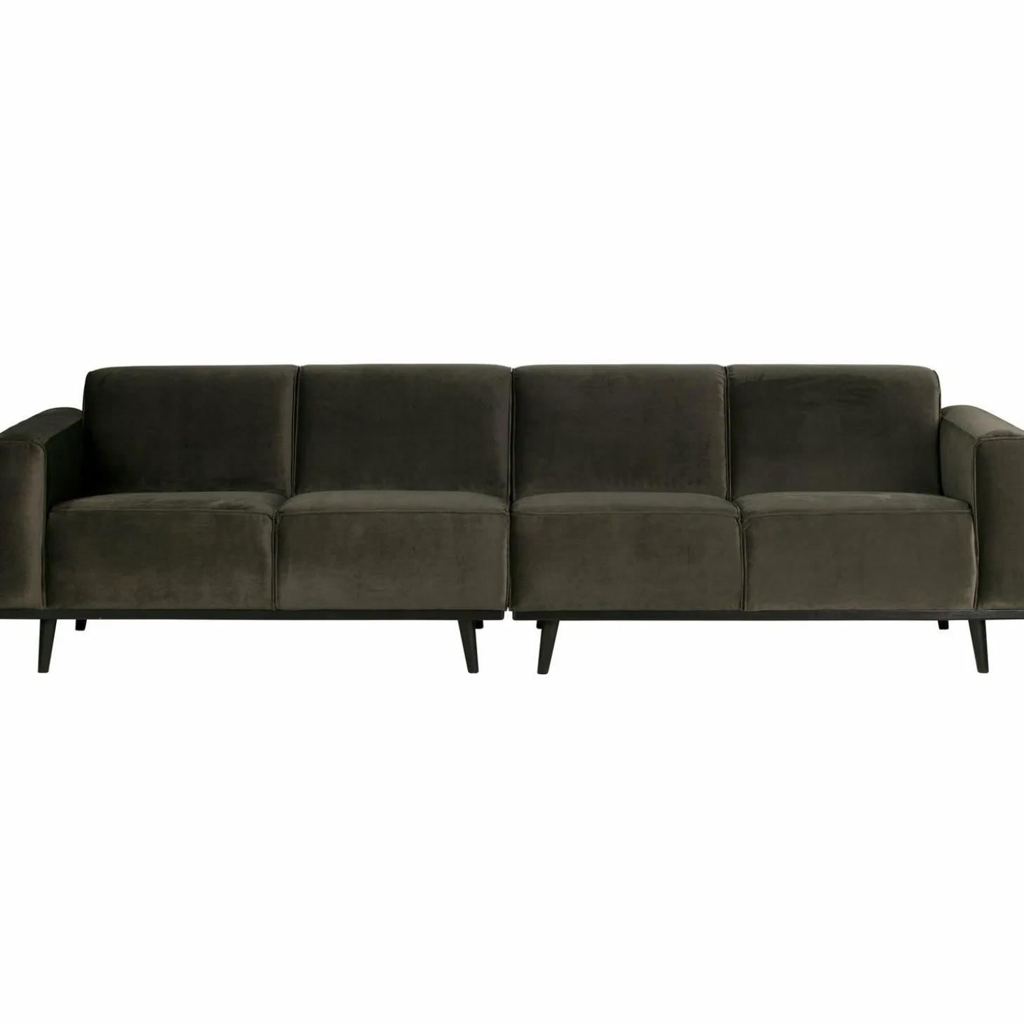 Statement 4-zits bank 280 cm fluweel warm groen - Loft24.nl