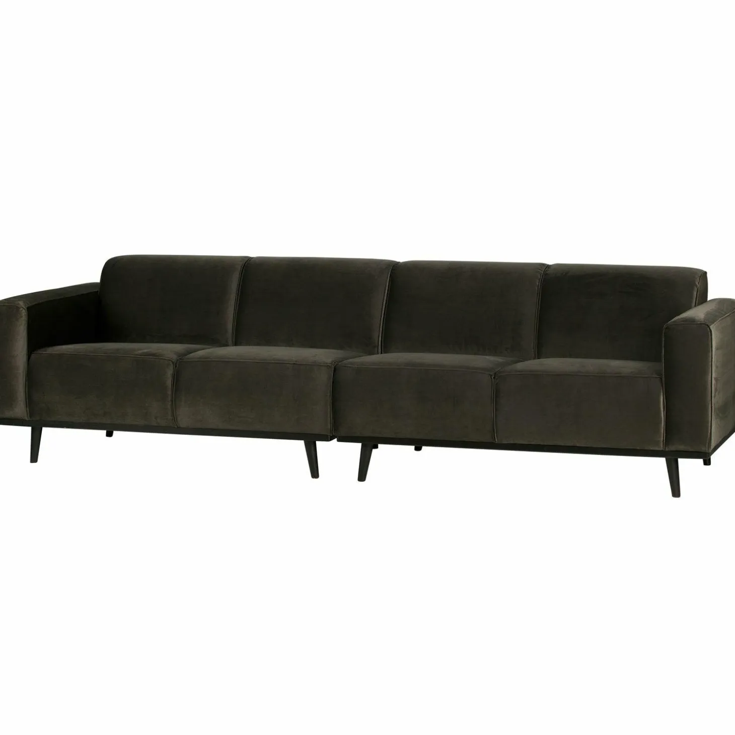 Statement 4-zits bank 280 cm fluweel warm groen - Loft24.nl