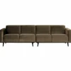 Statement 4-zits bank 280 cm fluweel taupe - Loft24.nl