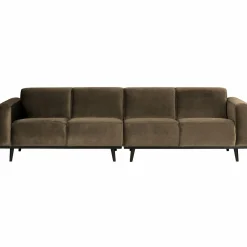 Statement 4-zits bank 280 cm fluweel taupe - Loft24.nl