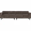 Statement 4-zits bank 280 cm platte brede rib taupe - Loft24.nl
