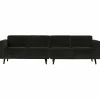 Statement 4-zits bank 280 cm platte brede rib graphite - Loft24.nl