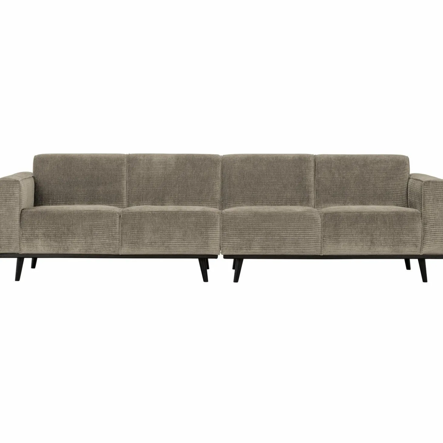 Statement 4-zits bank 280 cm platte brede rib clay - Loft24.nl