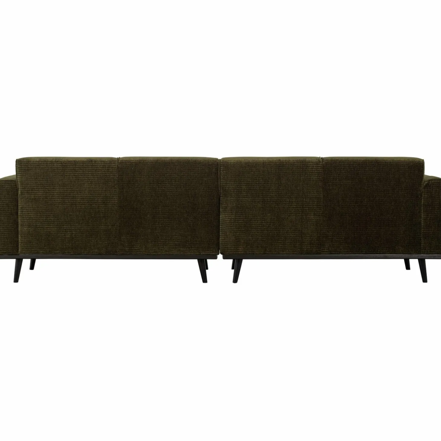 Statement 4-zits bank 280 cm platte brede rib warm groen - Loft24.nl