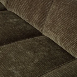 Statement 4-zits bank 280 cm platte brede rib warm groen - Loft24.nl