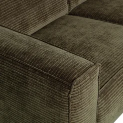 Statement 4-zits bank 280 cm platte brede rib warm groen - Loft24.nl