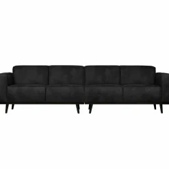 Statement 4-zits bank 280 cm suedine zwart - Loft24.nl