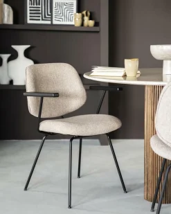 Stoel Lynn met armleuning - Roze - Loft24.nl