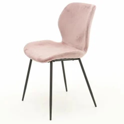 Stoel Shell Velvet ronde buis - Roze - Loft24.nl