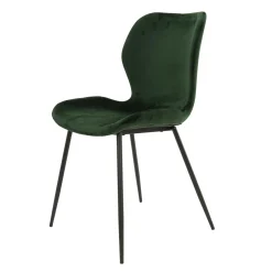 Stoel Shell Velvet ronde buis - Groen - Loft24.nl