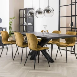 Stoel Shell Velvet ronde buis - Goud - Loft24.nl