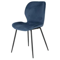 Stoel Shell Velvet ronde buis - Blauw - Loft24.nl