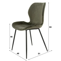 Stoel Shell Velvet ronde buis - Antraciet - Loft24.nl