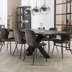 Stoel Shell Velvet ronde buis - Antraciet - Loft24.nl