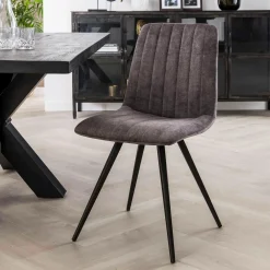 Stoel Straight Stitch Velvet - Grijs - Loft24.nl