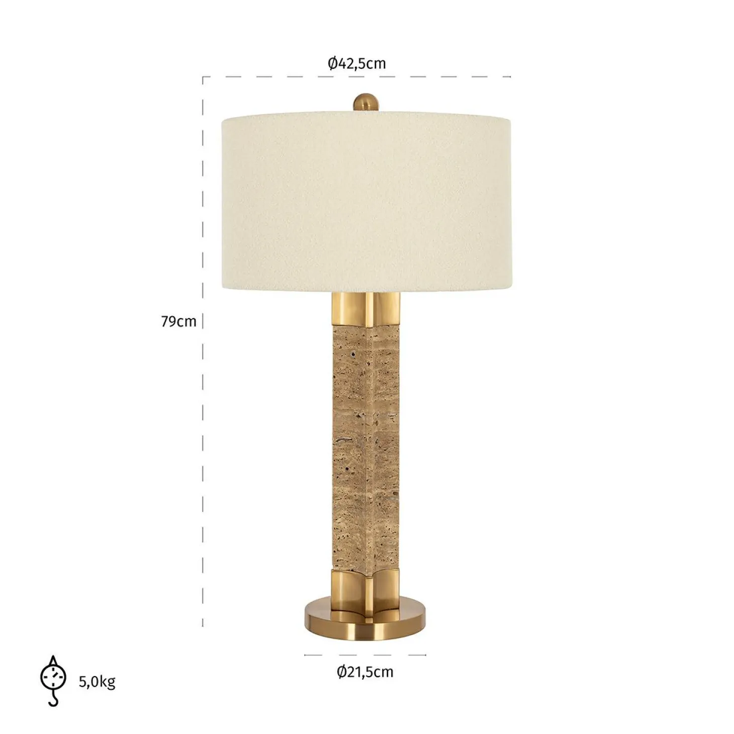 Tafellamp Aaliyah Marmer en bouclé - Loft24.nl