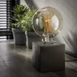 Tafellamp Block Zwart Nikkel - Loft24.nl