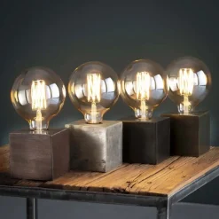 Tafellamp Block Zwart Nikkel - Loft24.nl