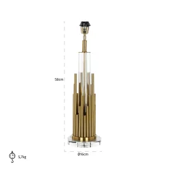 Tafellamp Dex 58cm hoog kleur Brushed Gold (excl. kap) - Loft24.nl