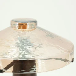 Tafellamp Dome Hout en glas - 35cm hoog - Loft24.nl