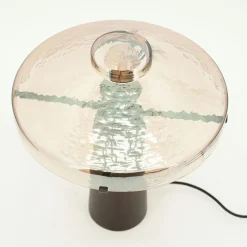 Tafellamp Dome Hout en glas - 35cm hoog - Loft24.nl