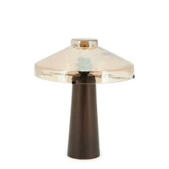 Tafellamp Dome Hout en glas - 35cm hoog - Loft24.nl