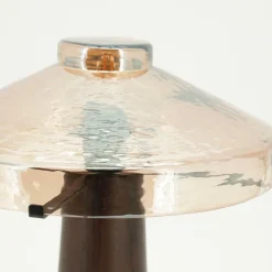Tafellamp Dome Hout en glas - 35cm hoog - Loft24.nl