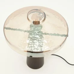 Tafellamp Dome Hout en glas - 35cm hoog - Loft24.nl