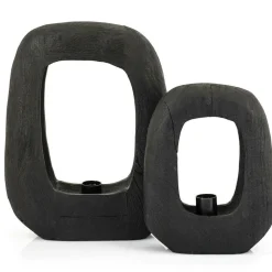 Tafellamp Gibs Hout 40cm hoog - Zwart - Loft24.nl