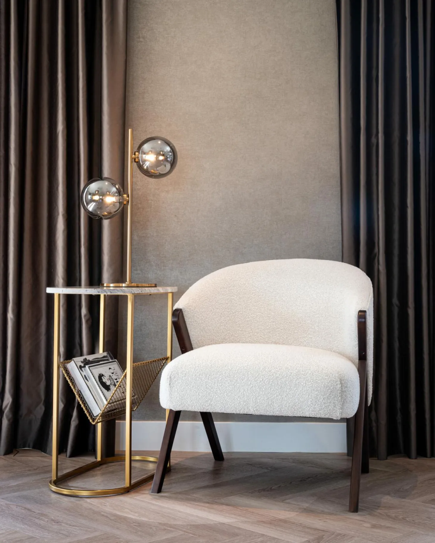 Tafellamp Lise 2-lamps kleur Brushed Gold - Loft24.nl