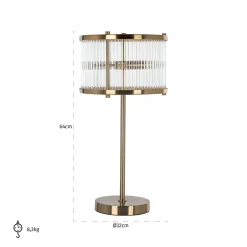 Tafellamp Loiza 64cm hoog kleur Brushed Gold - Loft24.nl