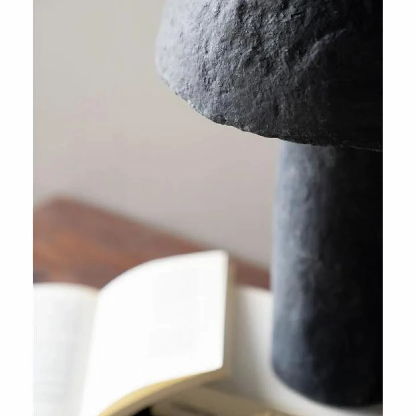 Tafellamp Sana Papier maché 45 cm - Grijs - Loft24.nl