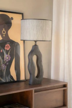 Tafellamp Shiboo Hout 64cm hoog - Zwart - Loft24.nl