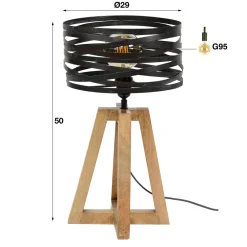 Tafellamp Twist Houten Kruis Frame - 1 lamp - Loft24.nl