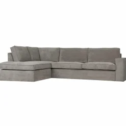 Thomas hoekbank ribstof links vergrijsd groen - Loft24.nl