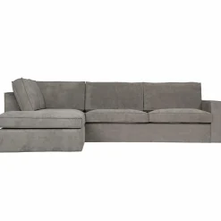 Thomas hoekbank ribstof links vergrijsd groen - Loft24.nl