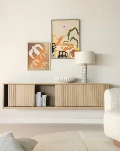 TV meubel Milo Eikenhout 180 cm - naturel - Loft24.nl