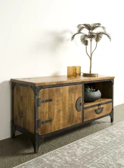 TV-meubel Basto 120cm Mangohout - Loft24.nl