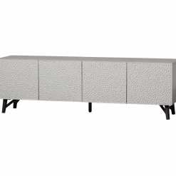 TV-meubel Carved Mangohout 185cm - Mistgrijs - Loft24.nl