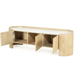 TV-meubel Don Marmer en eikenhout 165 cm - Loft24.nl