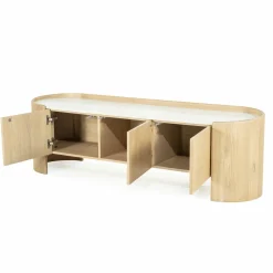 TV-meubel Don Marmer en eikenhout 165 cm - Loft24.nl