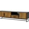 TV-meubel Felino Teakhout 200 cm met 3 deuren 1 laden - Loft24.nl