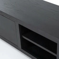 TV-meubel Helsinki Eikenhout 200 cm - Zwart - Loft24.nl