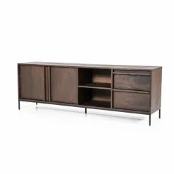 TV-meubel Jimmy Mangohout en Metaal 180cm - Bruin - Loft24.nl