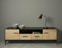 TV-meubel Lido Eiken en metaal 190 cm - Loft24.nl