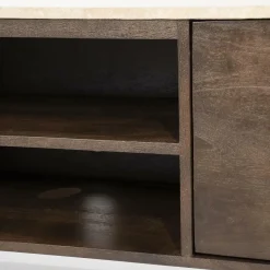 TV-Meubel Lio Mangohout Travertin 170cm - bruin - Loft24.nl