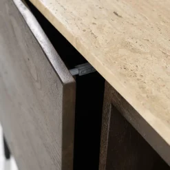 TV-Meubel Lio Mangohout Travertin 170cm - bruin - Loft24.nl